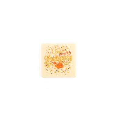 THANKSGIVING SQUARE, WHITE CHOC, 1.6 IN X 1.6 IN, 96 PCS