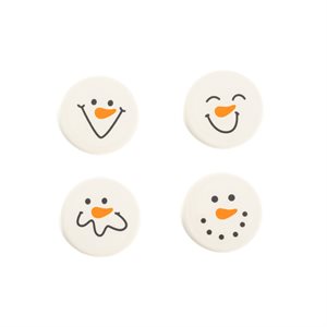 SNOWMAN ASSORTMENT, BB WHITE, RND 4CM, 96PCS