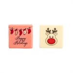 HOLIDAY DEER DUO, WHITE COMP, 3.5X3.5CM, 140PCS