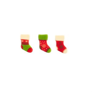 HOLIDAY SOCK TRIO, WHITE COMP, 2.5X4.2CM, 156PCS