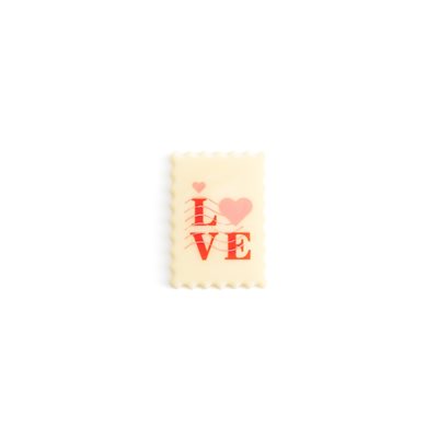 LOVE STAMP, WHITE CHOCO, 3.3X4.5CM, 100PCS