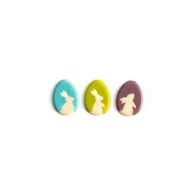 BUNNY SILHOUETTE TRIO, WHITE COMP, 2.2X3CM, 120PC