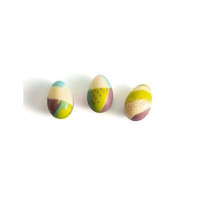 EGG TRIO 3D, WHITE CHOCO, 2.7X4.1CM, 288PC