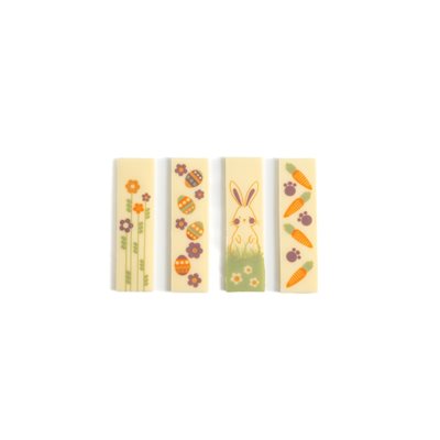 EASTER & SPRING RECT, WHITE CHOCO, 2X7CM, 200PC