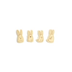 HAPPY BUNNIES, WHITE CHOCO, 4 DESIGNS, 140PC