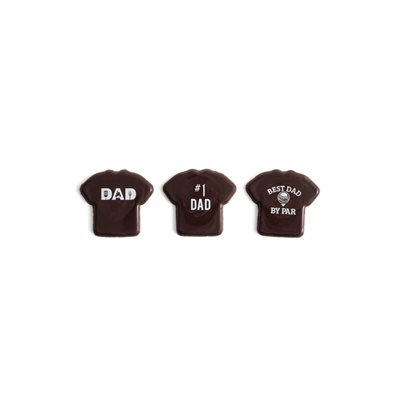 DAD T-SHIRTS TRIO, DARK CHOCO, 3.5X3.2CM, 120PC