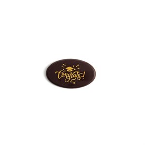 CONGRATS OVAL, DARK CHOCO, 3.9X2.3CM, 156PC