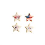 PATRIOTIC STARS, WHITE COMP, 1.7 IN X 1.6 IN,  96 PCS