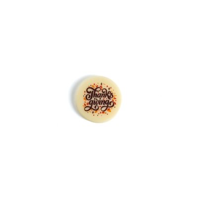 THANKSGIVING COIN, WHITE CHOC, 1.2 IN Ø, 176 PCS