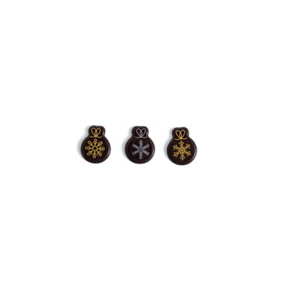 ORNAMENT ASSORTMENT, DARK CHOC, 0.7 IN X 0.8 IN, 300 PCS