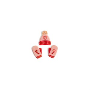 HAT AND MITTENS, WHITE COMP, 96 PCS
