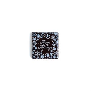 SNOWY HAPPY HOLIDAYS, DARK CHOC, 1.5 IN X 1.5 IN, 96 PCS