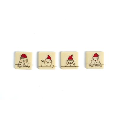 SANTA BEAR ASSORTMENT, WHITE CHOC, 1.1 IN X 1.1 IN, 176 PCS