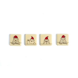 SANTA BEAR ASSORTMENT, WHITE CHOC, 1.1 IN X 1.1 IN, 176 PCS