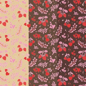 BERRY HEARTS TRANSFER SHEETS, 17 SHEETS