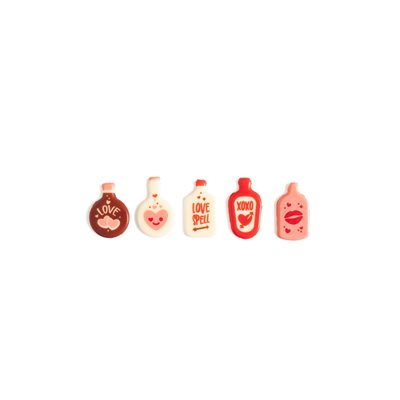 LOVE POTION FLASKS, WHITE COMP, 90 PCS 