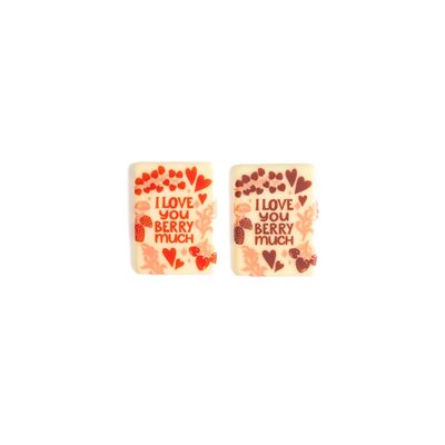 BERRY MUCH PLAQUE DUO, WHITE CHOC, 1.1 IN X 1.5 IN, 132 PCS 
