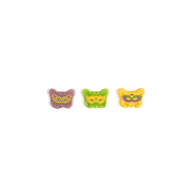 MARDI GRAS MASK TRIO, WHITE COMP, 1.1 IN X 0.8 IN, 208 PCS 