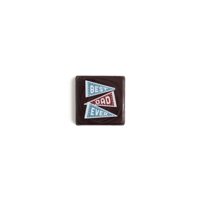 BEST DAD EVER, DARK CHOC, 3X3CM, 176 PCS