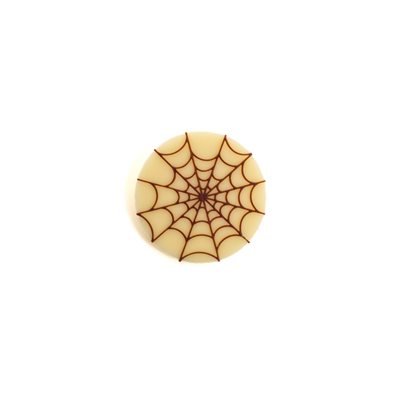 EMBOSSED SPIDERWEB, WHITE CHOCOLATE, 1.2 IN Ø, 70 PCS