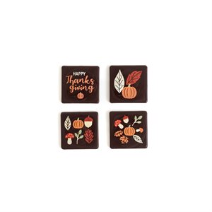THANKSGIVING SEASONAL ASSORTMENT, DARK CHOCOLATE, 1.2 IN X 1.2 IN, 176 PCS