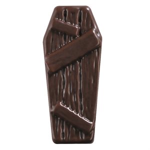 COFFIN LIDS DARK CHOC 3 DESIGNS 6X2,6 CM