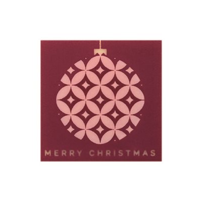 SQUARES WHITE CHOC MERRY CHRISTMAS 3 CM