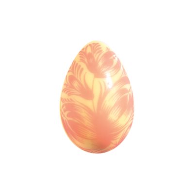 EGGS WHITE CHOC GRAVURE 3 DESIGNS 4X2,7 CM