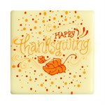 HAPPY THANKSGIVING SQUARES, WHITE CHOCOLATE, 1.5 X 1.5 IN, 96 PCS