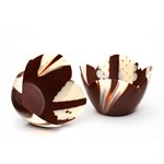 MICRO THIN OPEN WHITE TULIP CUP, SEMISWEET CHOCOLATE
