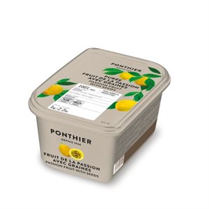 PASSION FRUIT WITH SEEDS, FROZEN PUREE, 2.2 LBS / 1 KG 