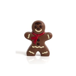 GINGERBREAD MAN 10CM MILK CHOC 60G PREBAG BOW 10PC