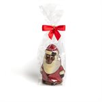 MODERN SANTA 11CM MLK CHOC 75G PREBAG W / BOW, 10PC