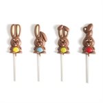 WRAPPED EASTER FUNNY BUNNIES, CHOCOLATE LOLLIPOPS, 36 PCS