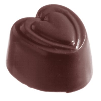 POLYCARBONATE MOLD HEART 27.5X13.5X2.4CM