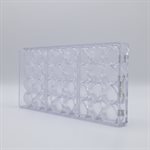 POLYCARBONATE MOLD HEART SQUARE 27.5X13.5X2.4CM