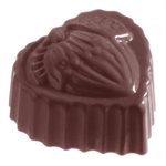 POLYCARBONATE MOLD HEART HAZELNUT 27.5X13.5X2.4CM