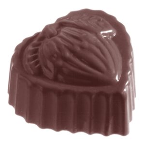 POLYCARBONATE MOLD HEART HAZELNUT 27.5X13.5X2.4CM