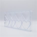 POLYCARBONATE MOLD HEART 65MM 27.5X13.5X2.4CM