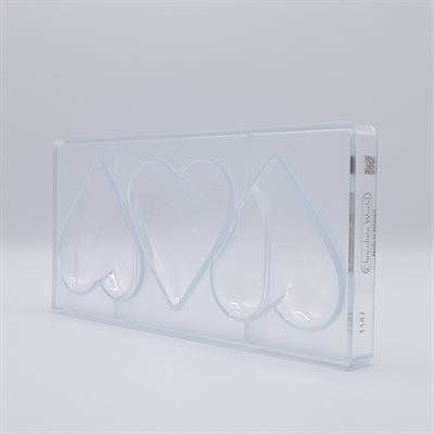 POLYCARBONATE MOLD HEART 95MM 27.5X13.5X2.4CM