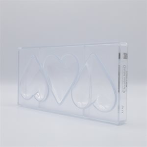 POLYCARBONATE MOLD HEART 95MM 27.5X13.5X2.4CM