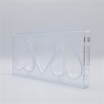 POLYCARBONATE MOLD HEART 95MM 27.5X13.5X2.4CM
