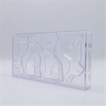 POLYCARBONATE MOLD HARES SITTING 27.5X13.5X2.4CM