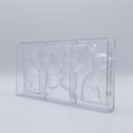 POLYCARBONATE MOLD HARES SITTING 27.5X13.5X2.4CM