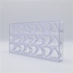 POLYCARBONATE MOLD HEART HIGH FLAT 27.5X13.5X2.4CM