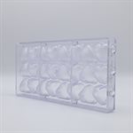 POLYCARBONATE MOLD HEART HIGH FLAT 27.5X13.5X2.4CM