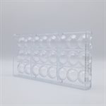 POLYCARBONATE MOLD SPHERE 30MM 27.5X13.5X2.4CM