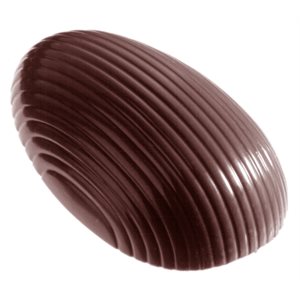POLYCARBONATE MOLD EGG RIBBED 27.5X13.5X2.4CM