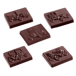 POLYCARBONATE MOLD OLD TIMER 6 FIG 27.5X13.5X2.4CM