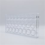 POLYCARBONATE MOLD ROUND STRIPE 27.5X13.5X2.4CM
